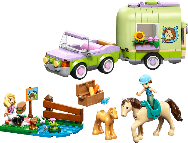 LEGO® Trailer met paard en veulen